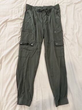 Olive Green Cargo Jogger Pants